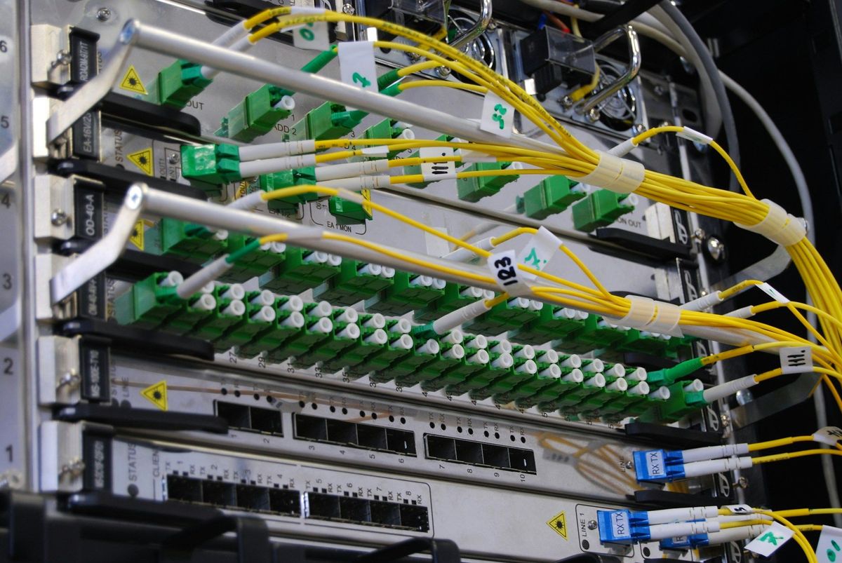 fibre optic cables in a datacenter